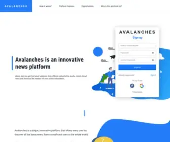 Avalanches.com(Avalanches of news from all cities of the world from users) Screenshot
