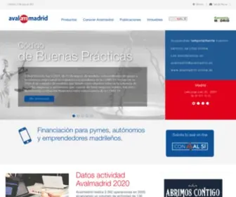 Avalmadrid.es(Ayuda, subvención y financiación para PYMES de Madrid) Screenshot