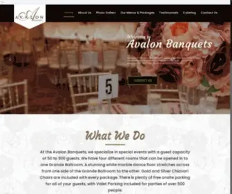 Avalonbanquets.com(Avalon) Screenshot