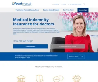 Avant.org.au(Medical indemnity insurance Australia) Screenshot