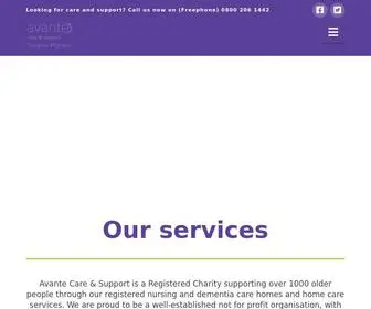 Avantecare.org.uk(Avante Care & Support) Screenshot