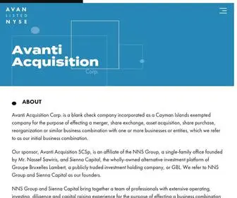 Avanti-Acquisition.com(About Avanti Acquisition Corp) Screenshot