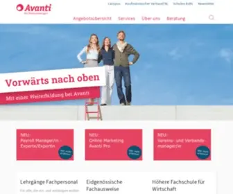 Avanti-KV.ch(Wir sind die Weiterbildung des Kaufmännischen Verbands Baselland (KV BL)) Screenshot