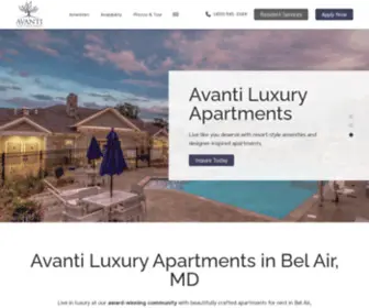 Avantibelair.com(Home Avanti Luxury Apartments Bel Air MD Official Website) Screenshot