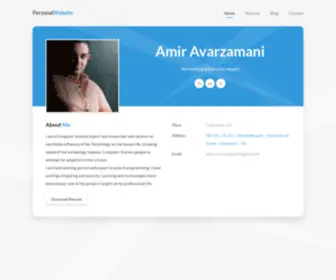 Avarzamany.ir(Amir Avarzamany Personal Website) Screenshot