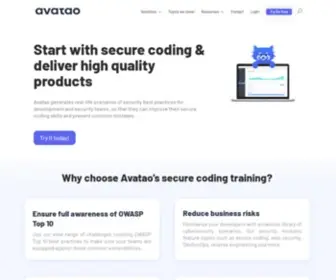 Avatao.com(Avatao's secure coding platform) Screenshot