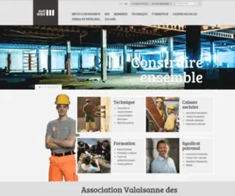 Ave-WBV.ch(Association des entreprises du bâtiment et du génie civil Valais) Screenshot