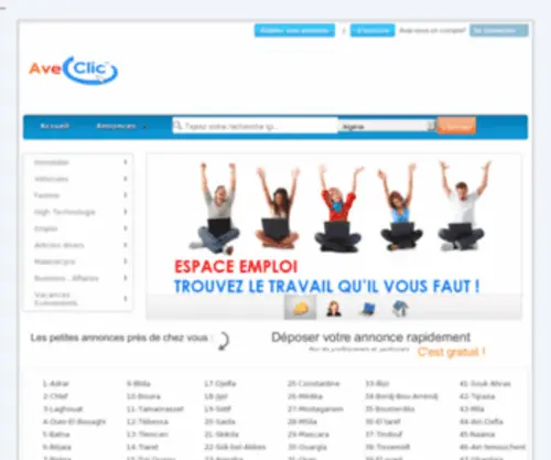 Aveclic.com(Annonces gratuites en Algérie) Screenshot