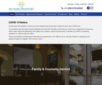 Avemariadentistry.com(Experience Quality Dental Care) Screenshot