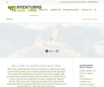 Aventurasincatrail.com(Adventures Inca Trail Machupicchu aventuras Inca Trail) Screenshot