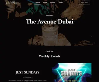 AvenuedXb.com(WelcomeThe Avenue Dubai View More Check ourWeekly EventsJUST SUNDAYS) Screenshot