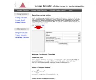 Averagecalculator.com(Average calculator) Screenshot