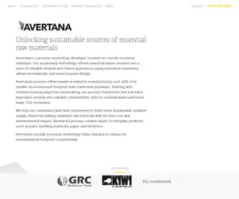 Avertana.com(Unlocking sustainable sources of essential raw materials) Screenshot