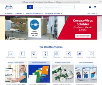 Avery-Zweckform.com(Etiketten und Aufkleber günstig kaufen) Screenshot