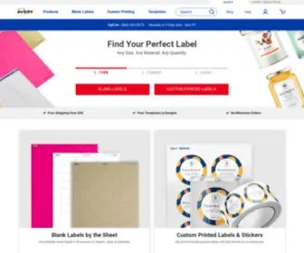 Avery.com(Buy Blank & Custom Printed Labels Online) Screenshot