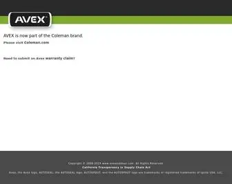 Avexoutdoor.com(AVEX is now part of the Coleman brand) Screenshot