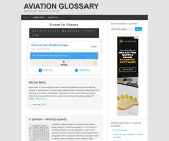 Aviationglossary.com(Aviation Glossary Defining the Language of Aviation) Screenshot