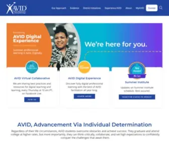 Avid.org(AVID’s mission) Screenshot