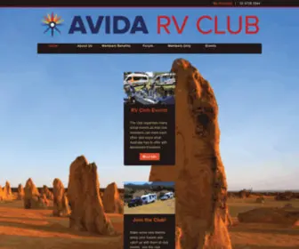 AvidarvClub.com.au(Embrace the experience of owning an Avida RV) Screenshot