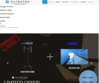 Avientek.com(Audio Visual products & services in the entire Middle East and Africa) Screenshot