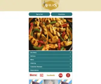 Avilasrestaurant.com(Avila’s Restaurant Home) Screenshot