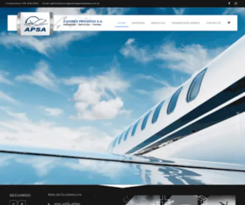 Avionesprivadossa.com.ar(Aviones Privados S.A) Screenshot