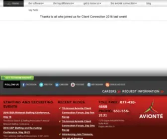 Aviontego.com(Avionte's powerful staffing and recruiting software) Screenshot