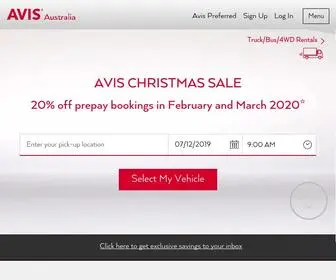 Avis.com.au(Car & Truck Hire Australia) Screenshot