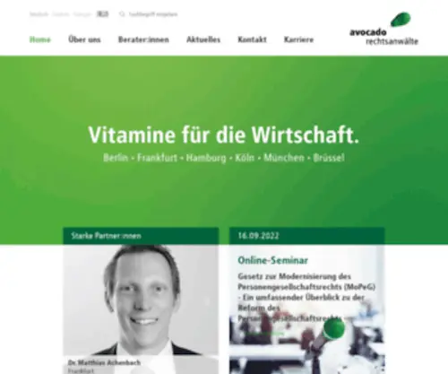 Avocado-Law.com(Avocado rechtsanwälte) Screenshot