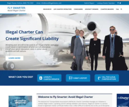 Avoidillegalcharter.com(Fly Smarter) Screenshot