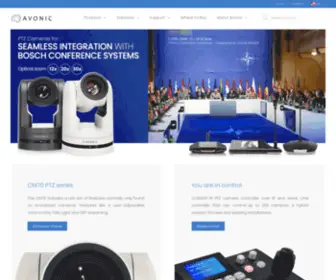 Avonic.com(Avonic PTZ cameras for fixed installations on HDMI) Screenshot