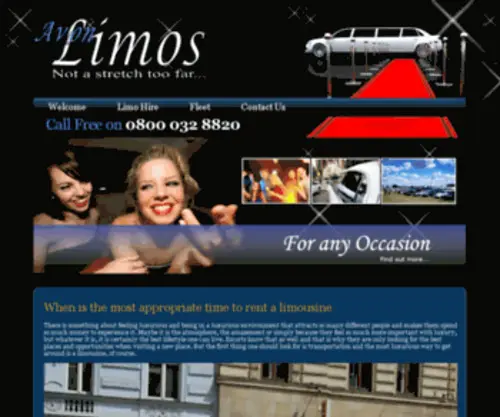 Avonlimos.co.uk(Chauffeur Driven Limo Hire Warwickshire UK) Screenshot