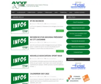 AVVF.ch(Association Vaud Valais Fribourg de tennis de table) Screenshot
