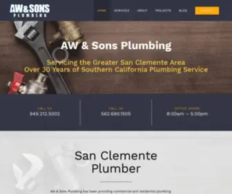 AW-Sons.com(San Clemente Plumbers) Screenshot