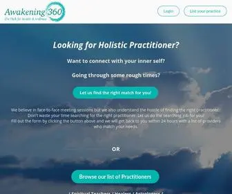 Awakening360.com(Spiritual Teachers / Healers / Astrologers / Homeopathy / Therapists and more... Our practitioners) Screenshot