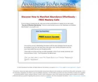 Awakeningtoabundance.com(Effortless Abundance In All Areas Of life) Screenshot