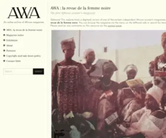 Awamagazine.org(An online archive of an African magazine) Screenshot