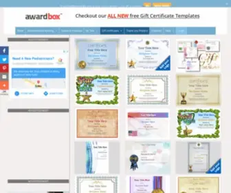 Awardbox.com(Free Certificate Templates and Awards) Screenshot