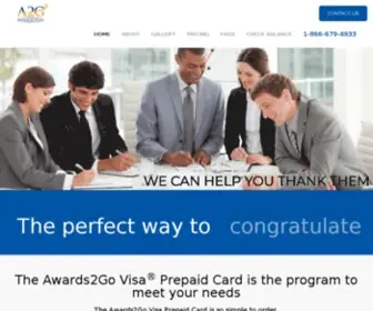 Awards2GO.net(Visa Prepaid Debit Cards & Solutions) Screenshot