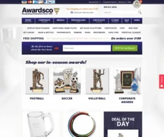 Awardsco.com(Trophies, Awards, Medals & Plaques) Screenshot
