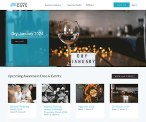 Awarenessdays.co.uk(Awareness Days CalendarMarketing Events Planner) Screenshot