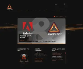 Away3D.com(Home > Away3D) Screenshot