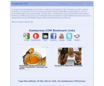 Awebproxy.com(Free Anonymous USA Proxy Youtube) Screenshot