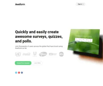 Aweform.com(Create Awesome Surveys) Screenshot