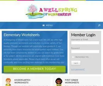 Awellspringofworksheets.com(Elementary Worksheets) Screenshot