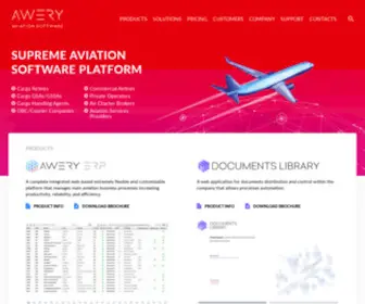 Awery.com(Aviation Software Company) Screenshot