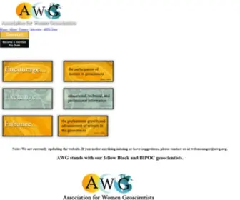 AWG.org(Association for Women Geoscientists) Screenshot