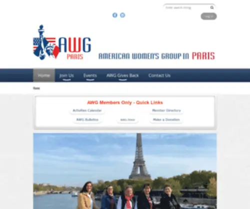 Awgparis.org(The American Women's Group in Paris) Screenshot