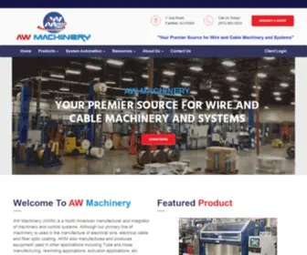 Awmachinery.com(AW Machinery (AWM) is a North American manufacturer and integrator of machinery and control systems) Screenshot