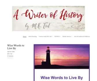 Awriterofhistory.com(All about historical fiction) Screenshot